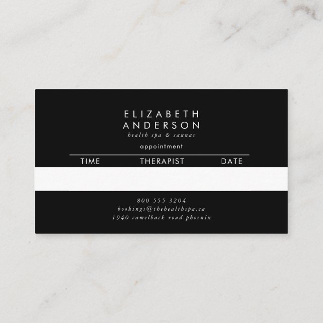 Premium Black Onyx Pampas Grass Floral Ultra Appointment Card (Back)