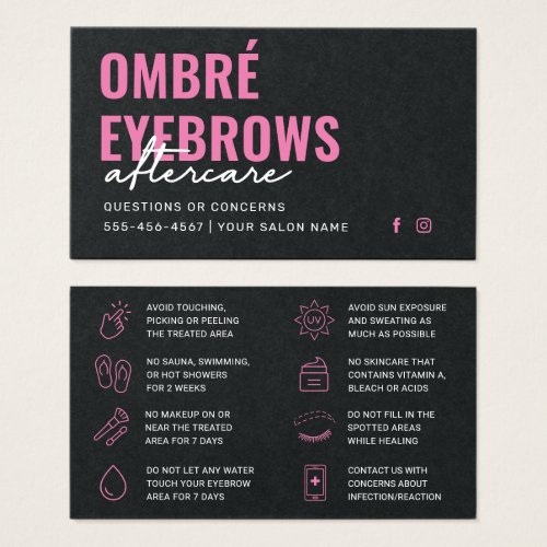 Premium Black  Pink Ombre Powder Brows Aftercare 