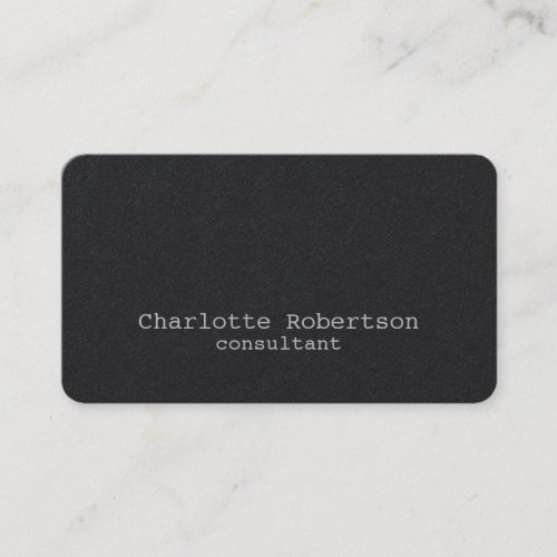 Premium Black Plain Creative Modern Consultant Business Card