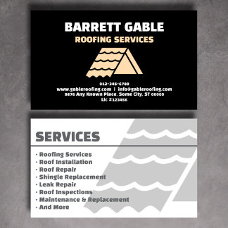 Premium Black Roofing Contractor Business Card