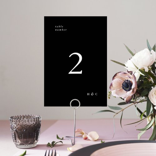 Premium Black Simple Plain Modern Wedding Table Number