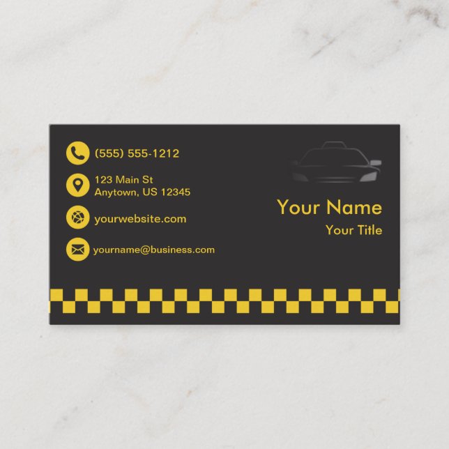 Premium Black Taxi Business Card (Front)