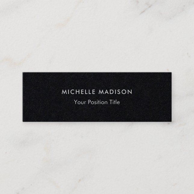 Premium Black Trendy Minimalist Professional Plain Mini Business Card (Front)
