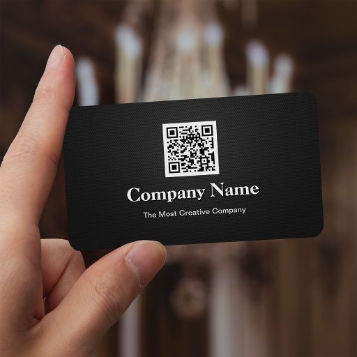 Customizable Premium Black White Company Business QR Code Logo Business Cards