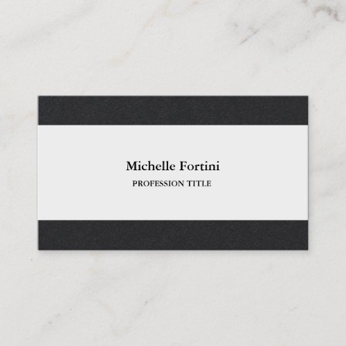 Premium Black White Elegant Plain Minimalist  Business Card