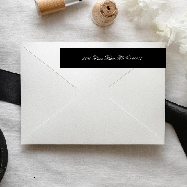 Premium Black & White Formal Script Wedding Wrap Around Label (Creator Uploaded)