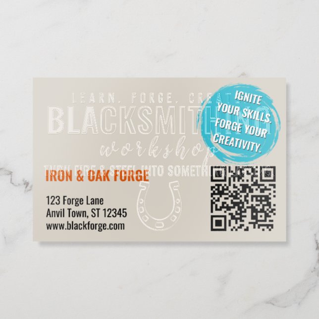 Premium Blacksmith  Raised Spot UV Business Card (Front)
