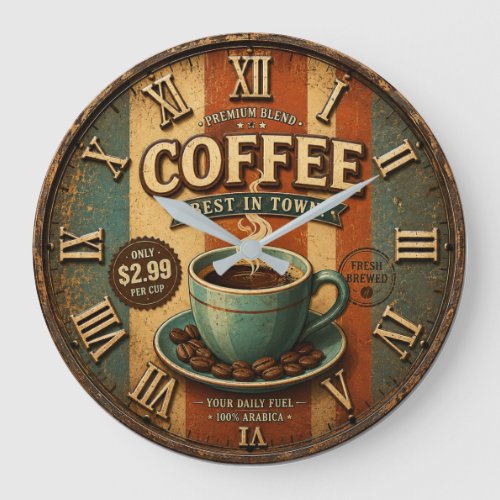 Premium Blend Coffee Large Clock