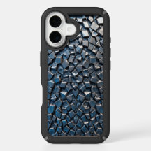 Premium Blue Mosaic Pattern iPhone 16 Case