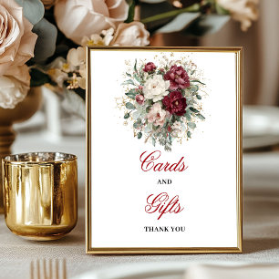 Premium Blush Burgundy Cards and Gifts Tabletop Poster