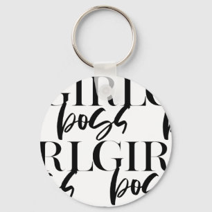 Premium Boss Girl Modern Ultra Black Text Keychain