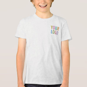 Premium Boys White T-Shirt Custom Company Logo Tri-Blend Shirt