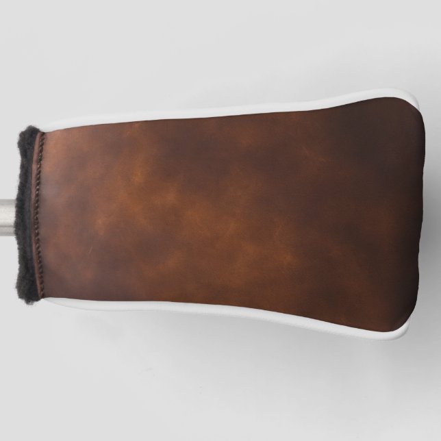 Premium Brown Leather Golf Head Cover – Stylish &  (Front)