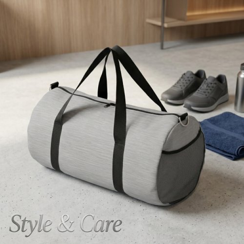 Premium Brushed Silver Metal Texture Classic Duffle Bag