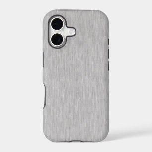 Premium Brushed Silver Metal Texture iPhone 17 Case