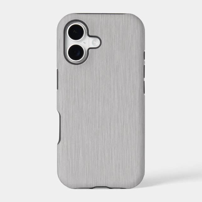 Premium Brushed Silver Metal Texture iPhone Case (Back)