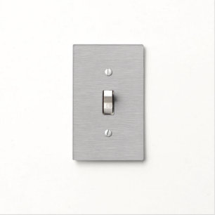 Premium Brushed Silver Metal Texture Single Toggle Light Switch Cover