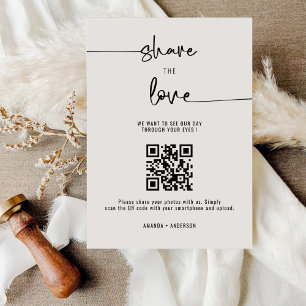 Premium Calligraphy Capture The Love QR code  Enclosure Card