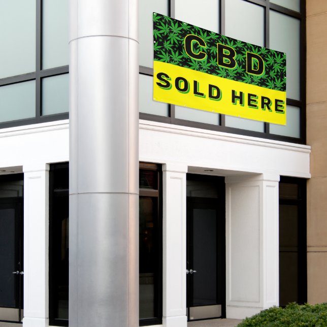 Premium CBD Oil Sold Here Advert  Banner (Outside Building)