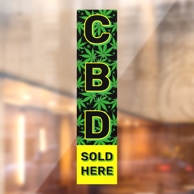 Premium CBD Oil Sold Here Advert  Window Cling (Sheet 2)