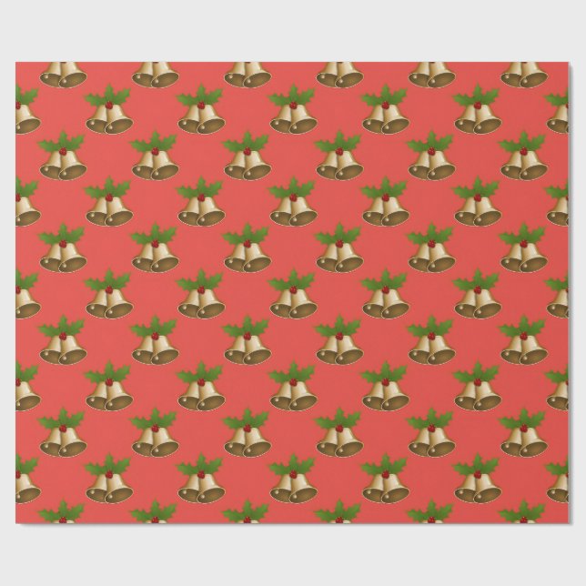 Premium Christmas Bell Wrapping Paper (Flat)