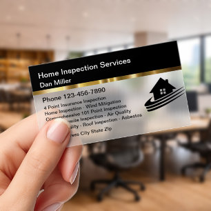 Premium Classy Home Inspection Services Clear Business Cards