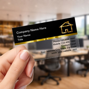 Premium Classy Real Estate Clear Business Cards
