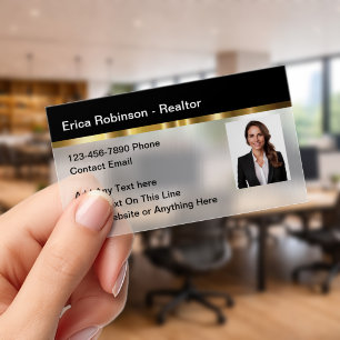 Premium Classy Sophisticated Real Estate Photo Clear Business Cards