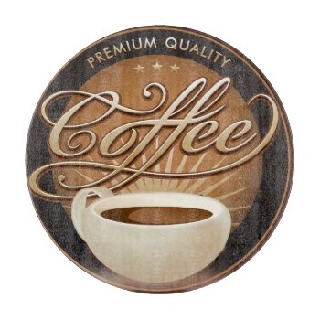 Premium Coffee And Coffee Cup Cutting Board by Iggys_World at Zazzle