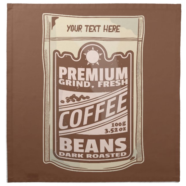 Premium coffee beans food poster cafe Barista Cloth Napkin (Front)