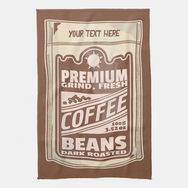 Premium coffee beans food poster cafe Barista Kitchen Towel (Vertical)