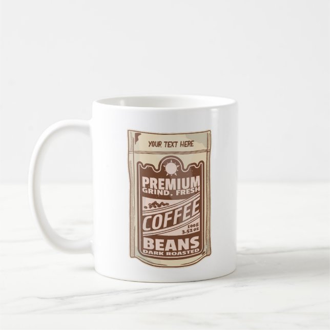 Premium coffee beans food poster cafe Barista Mug (Left)