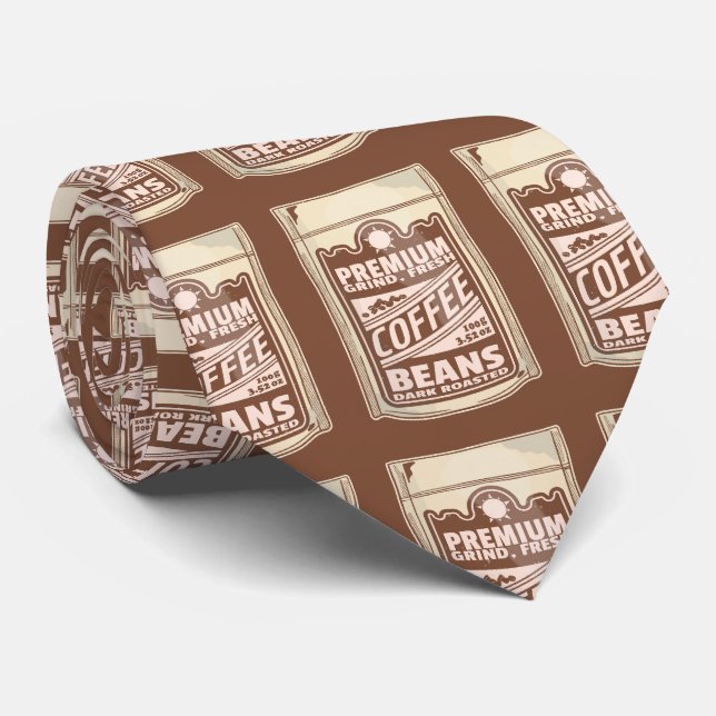 Premium coffee beans food poster cafe Barista Neck Tie (Rolled)