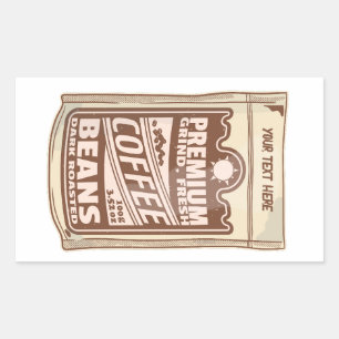 Premium coffee beans food poster cafe Barista Rectangular Sticker