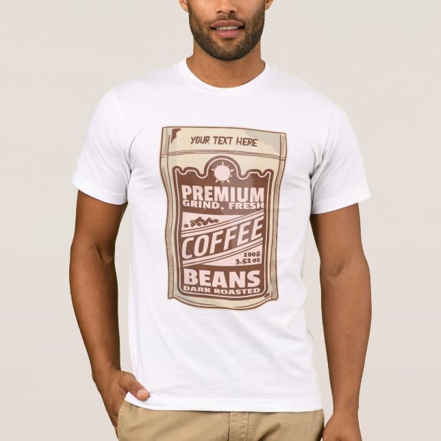 Premium coffee beans food poster cafe Barista T-Shirt (Front)
