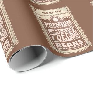 Premium coffee beans food poster cafe Barista Wrapping Paper