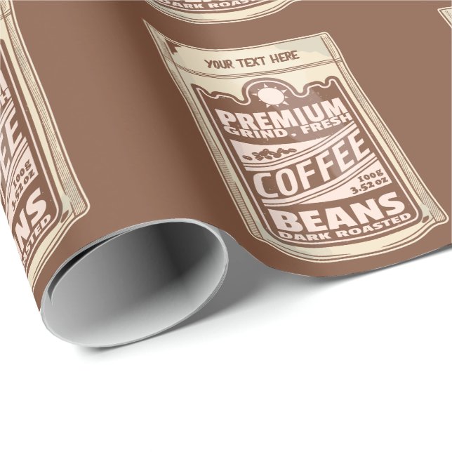 Premium coffee beans food poster cafe Barista Wrapping Paper (Roll Corner)