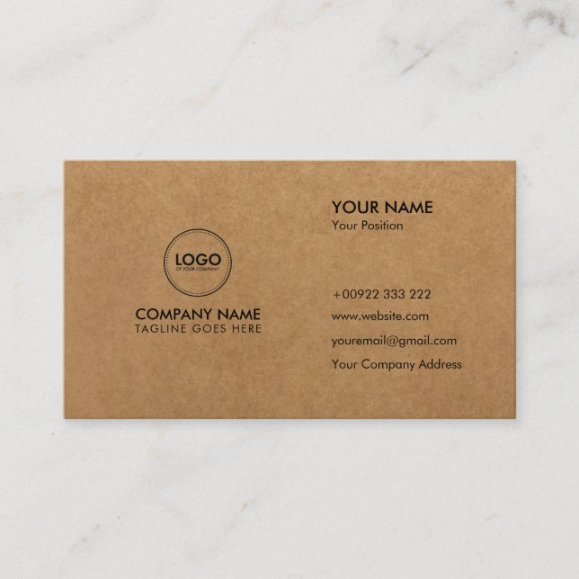 Premium Craft Paper Business Card (Front)