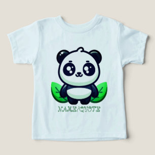 Premium Cute Panda And Leaves Toddler T-shirt