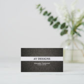 Premium Damask Black and Gold Business Card (Standing Front)
