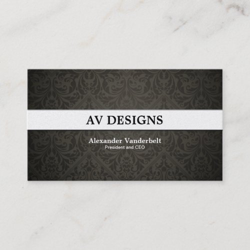 Premium Damask Black and Gold Business Card