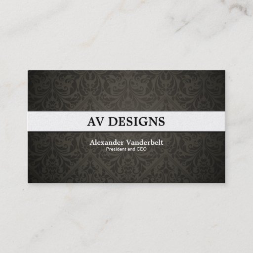 Customizable Premium Damask Black and Gold Business Card