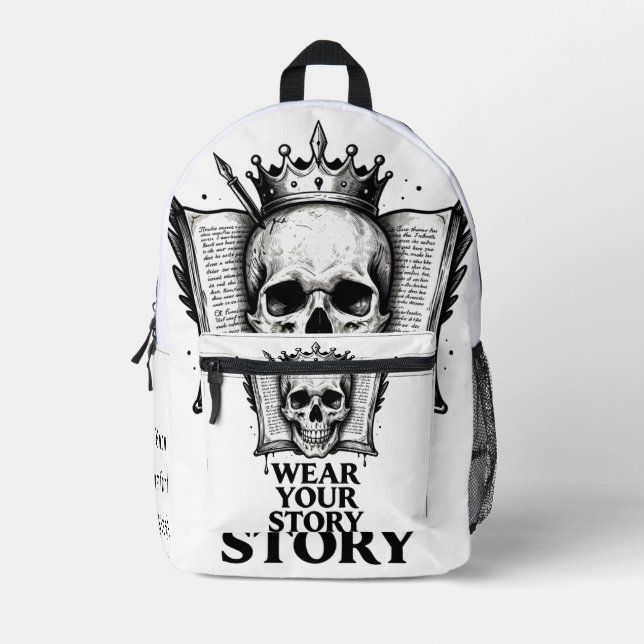 Premium Dark Design Printed Backpack (Front)