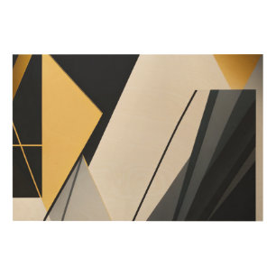 Premium Diagonal Geometry Wood Wall Art