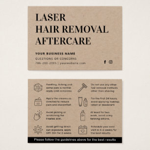 Premium Eco Laser Hair Removal Aftercare Card