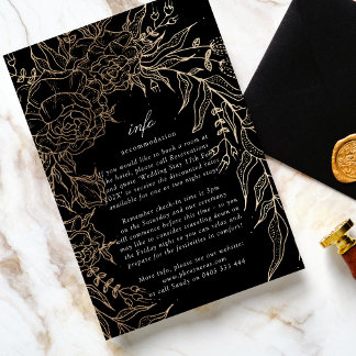 Premium Editable Gold Floral Wreath Wedding Enclosure Card