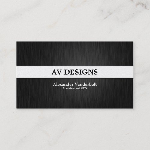 Premium Elegant Black and Silver Business Card
