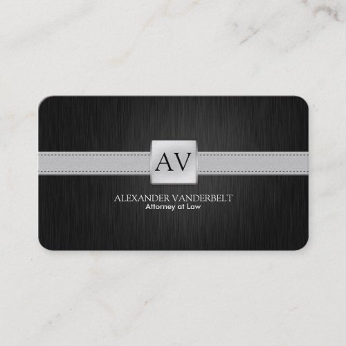 Premium Elegant Black and Silver Business Card