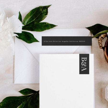 Premium Elegant | Editable Monogram Wedding Wrap Around Label