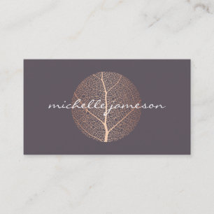 Premium Elegant Rose Gold Leaf Logo Business Card